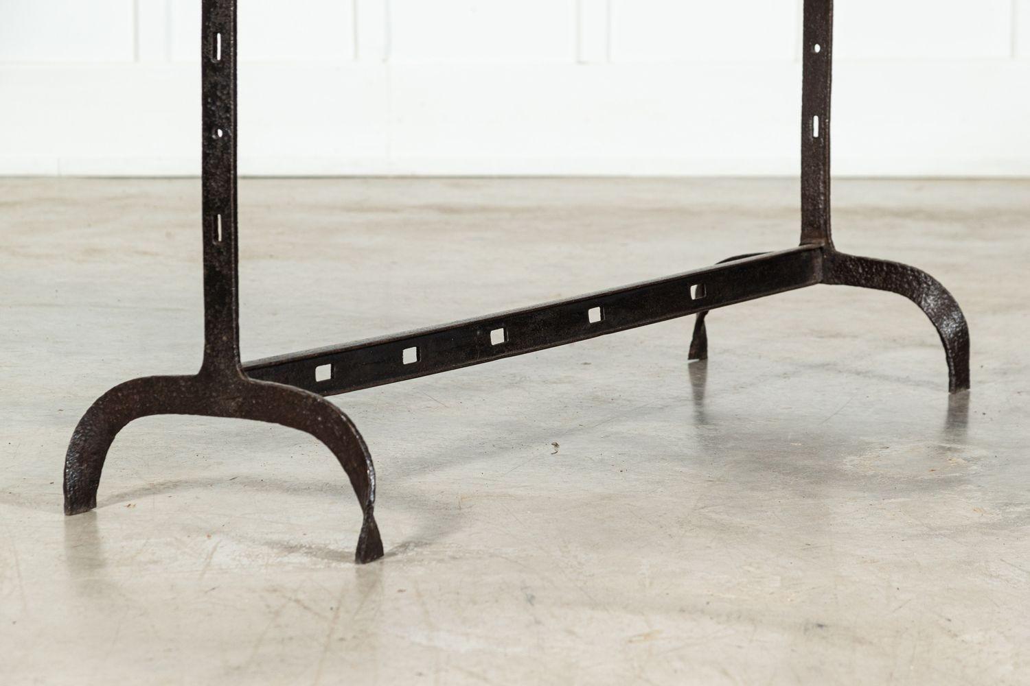Pair English Wrought Iron Pine Console Tables For Sale 13
