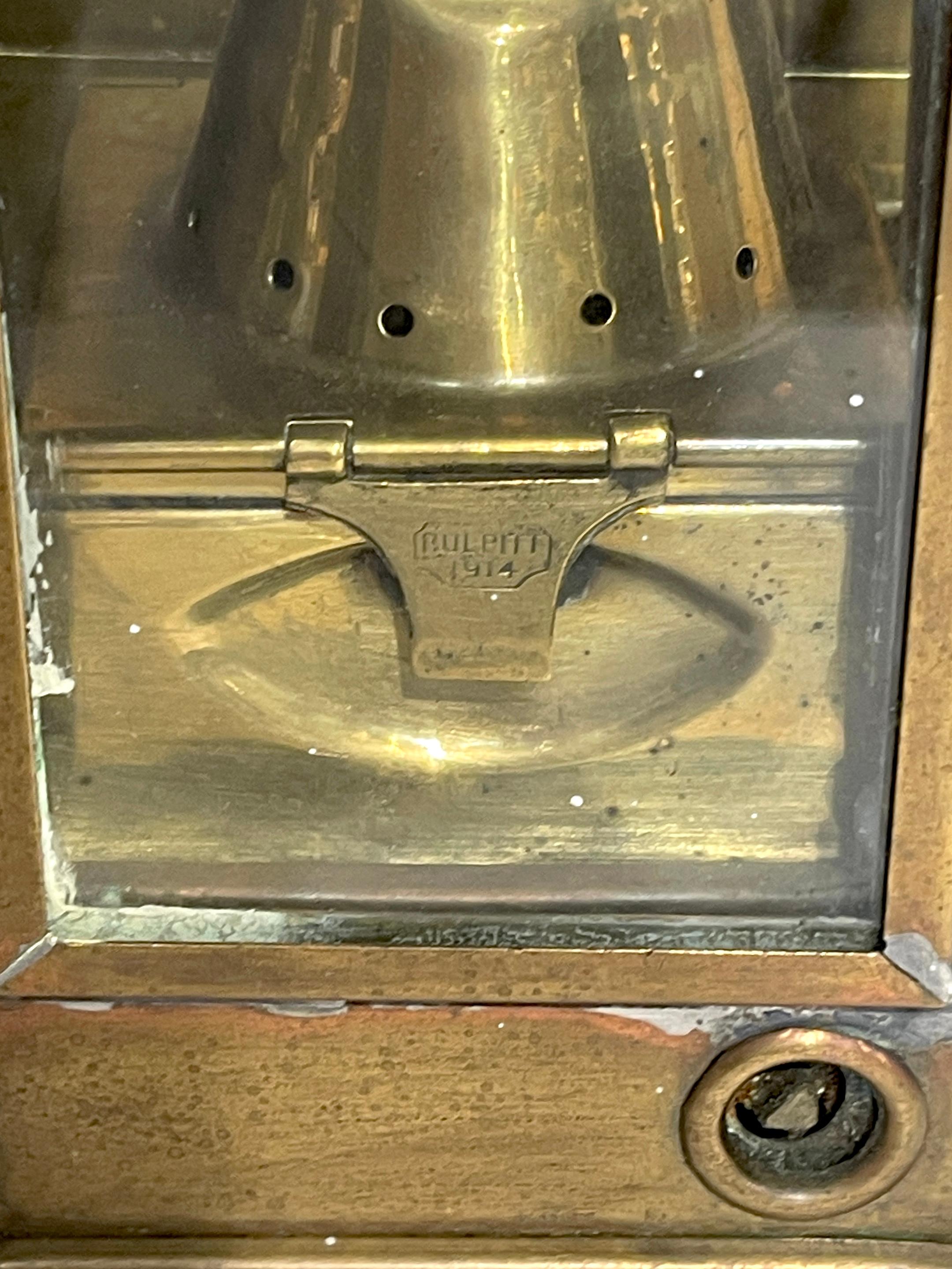 Paar englische WWI-Messing-Glühbirnenschiffe/Trench-Laternen/Wandleuchter, Bulpitt & Sons im Zustand „Gut“ im Angebot in West Palm Beach, FL