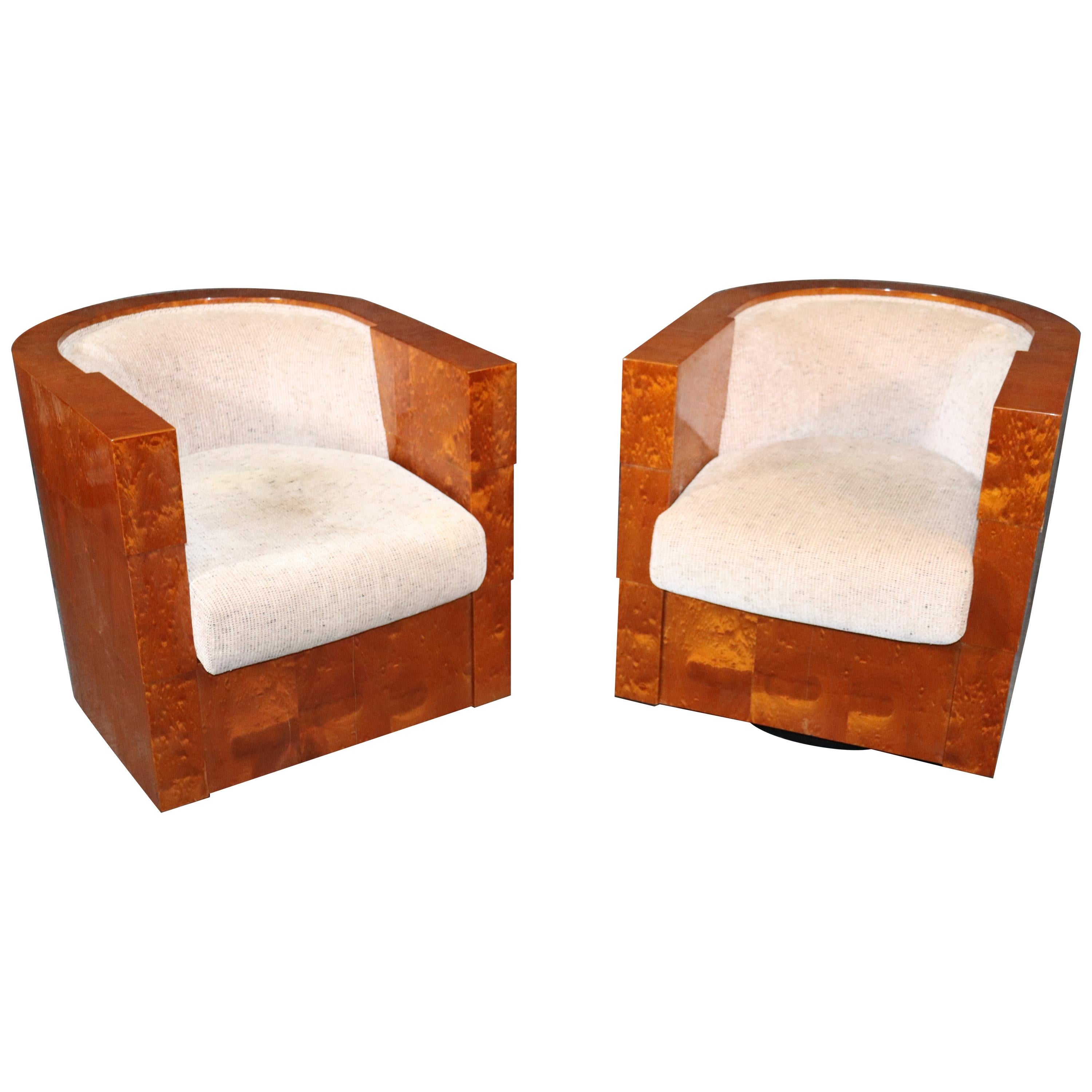 Pair of Art Deco Style Leather Club Chairs at 1stDibs