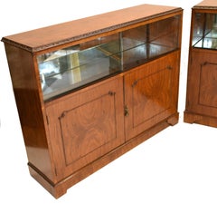 Pair Epstein Art Deco Cabinets Walnut 1930 Sideboards
