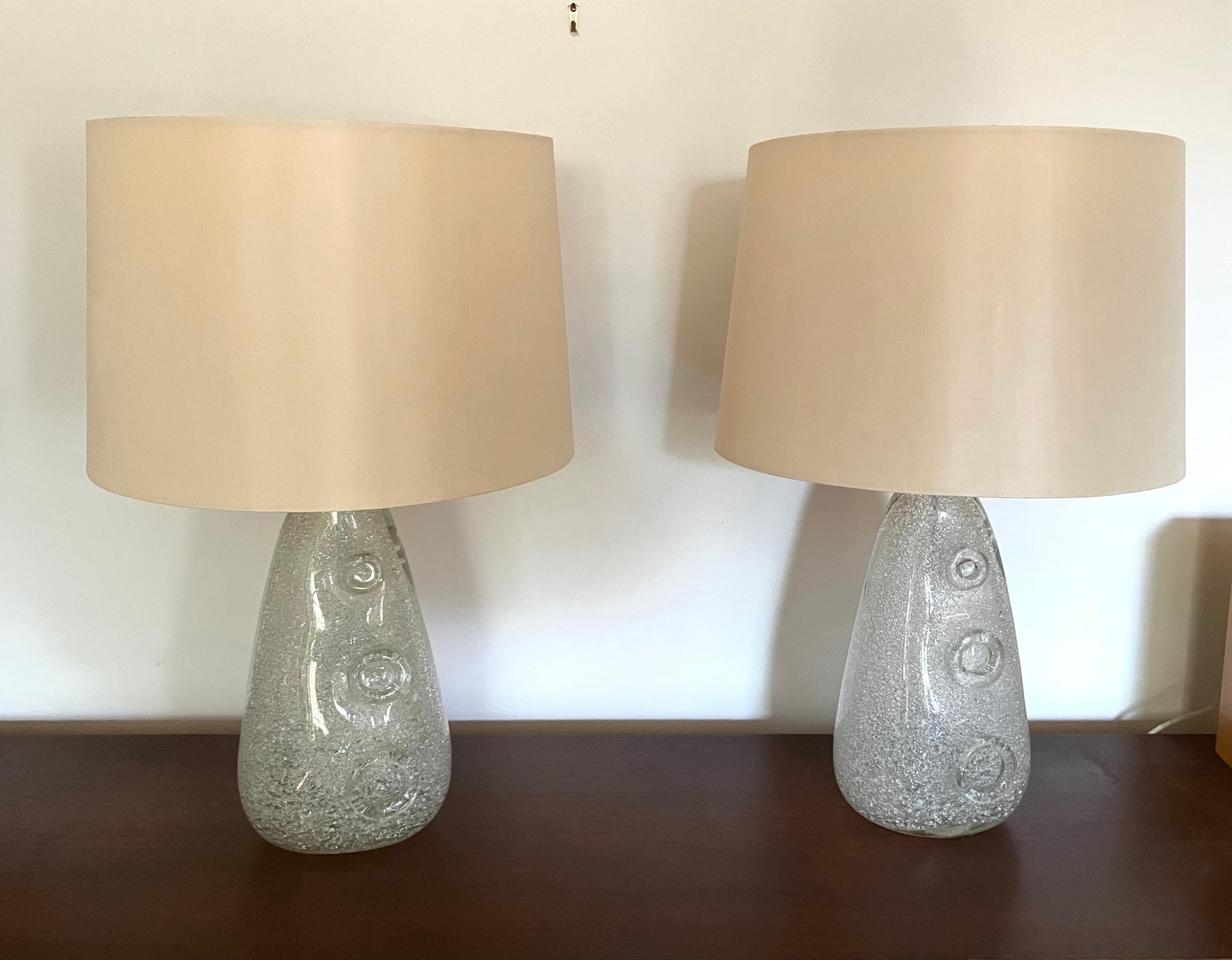 Italian Pair Ercole Barovier Rugiada Table Lamps For Sale