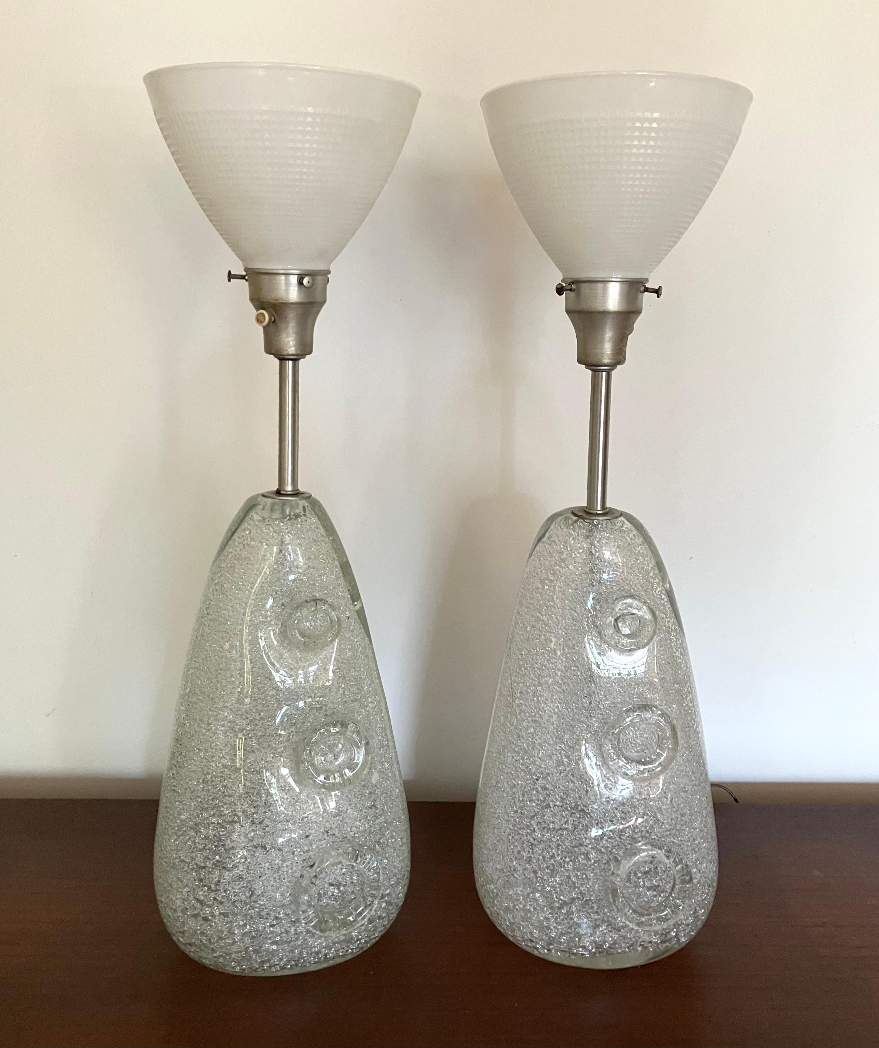 Pair Ercole Barovier Rugiada Table Lamps For Sale 1