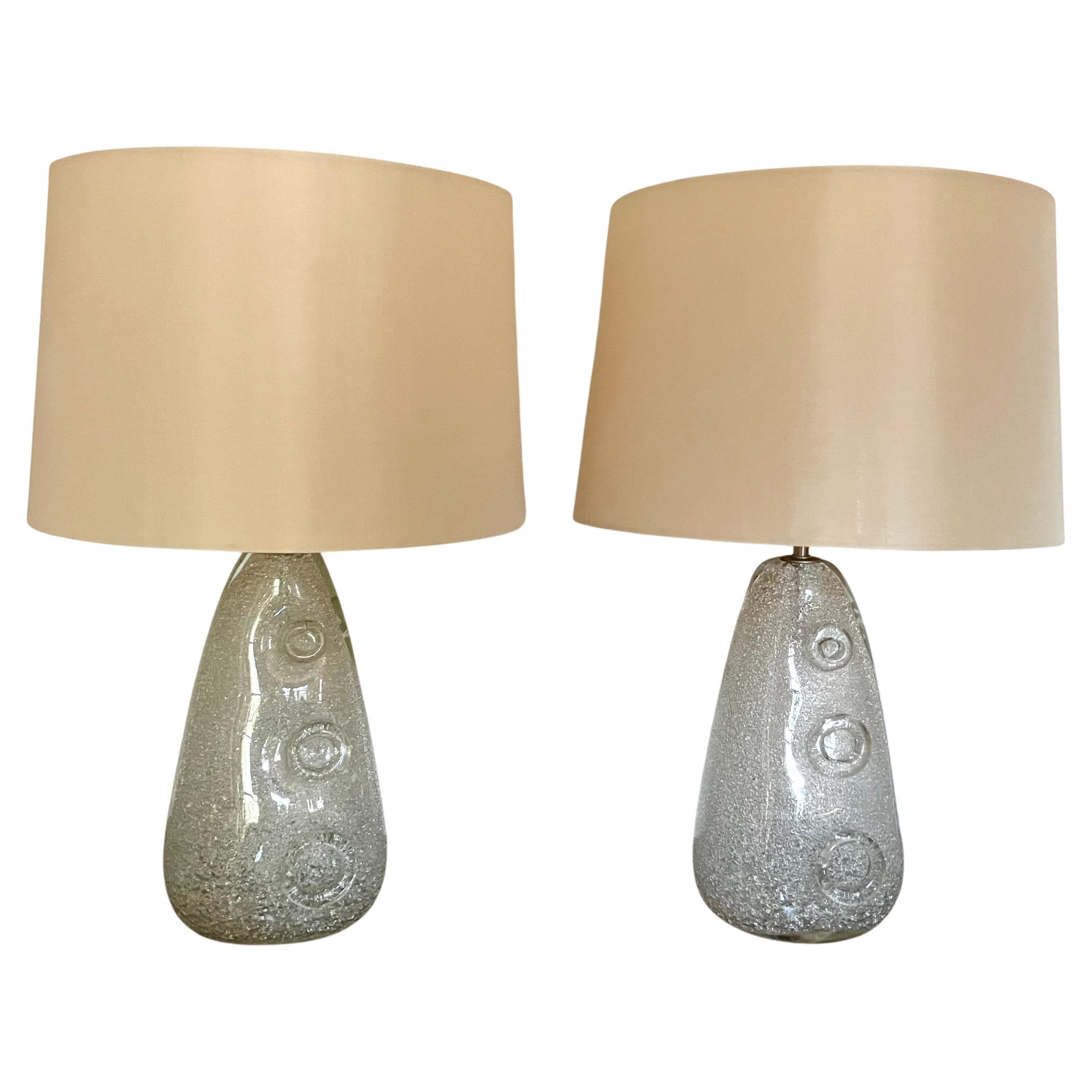 Pair Ercole Barovier Rugiada Table Lamps