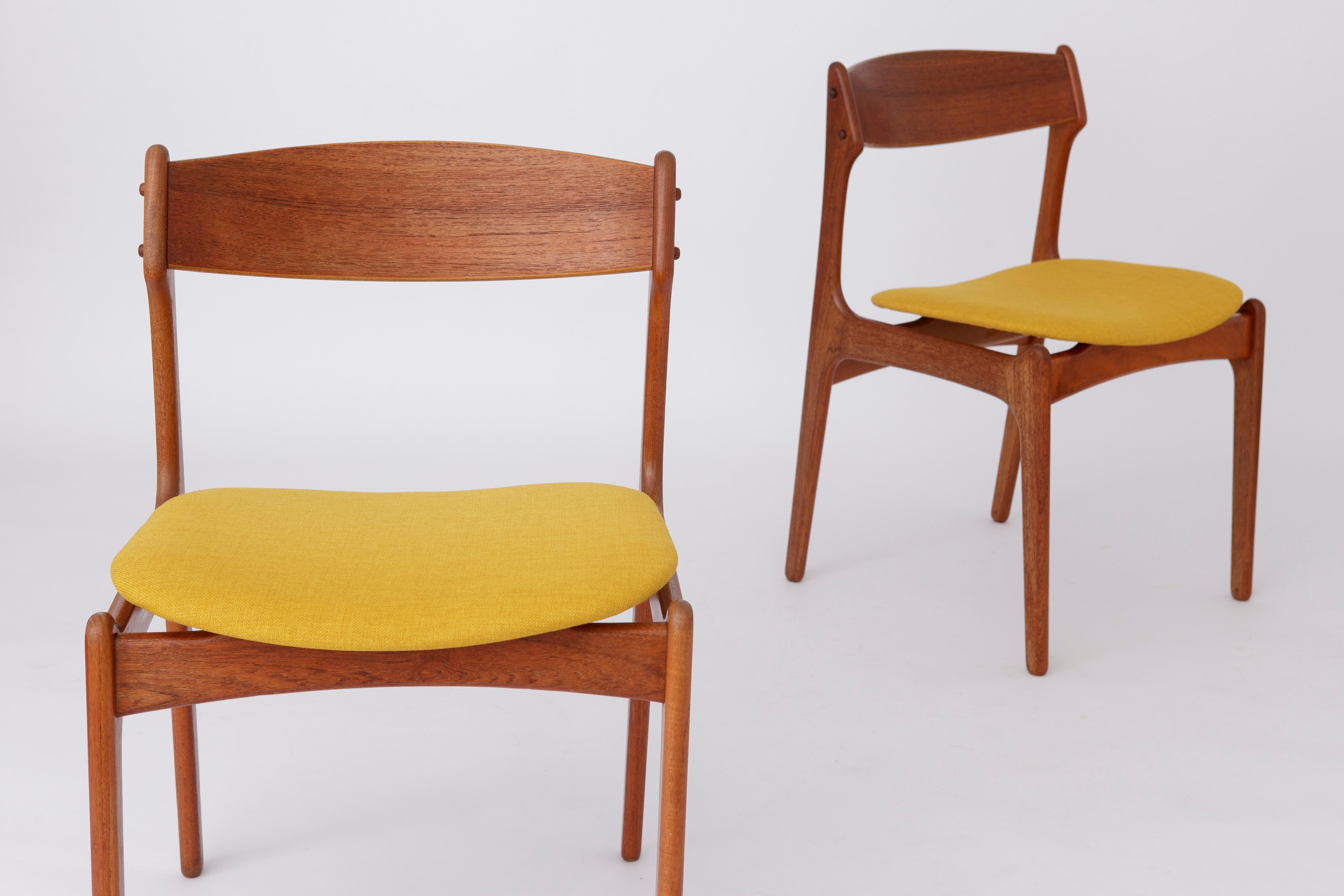 Mid-Century Modern Pair Erik Buch Chairs #49 Danish 1960s Vintage
