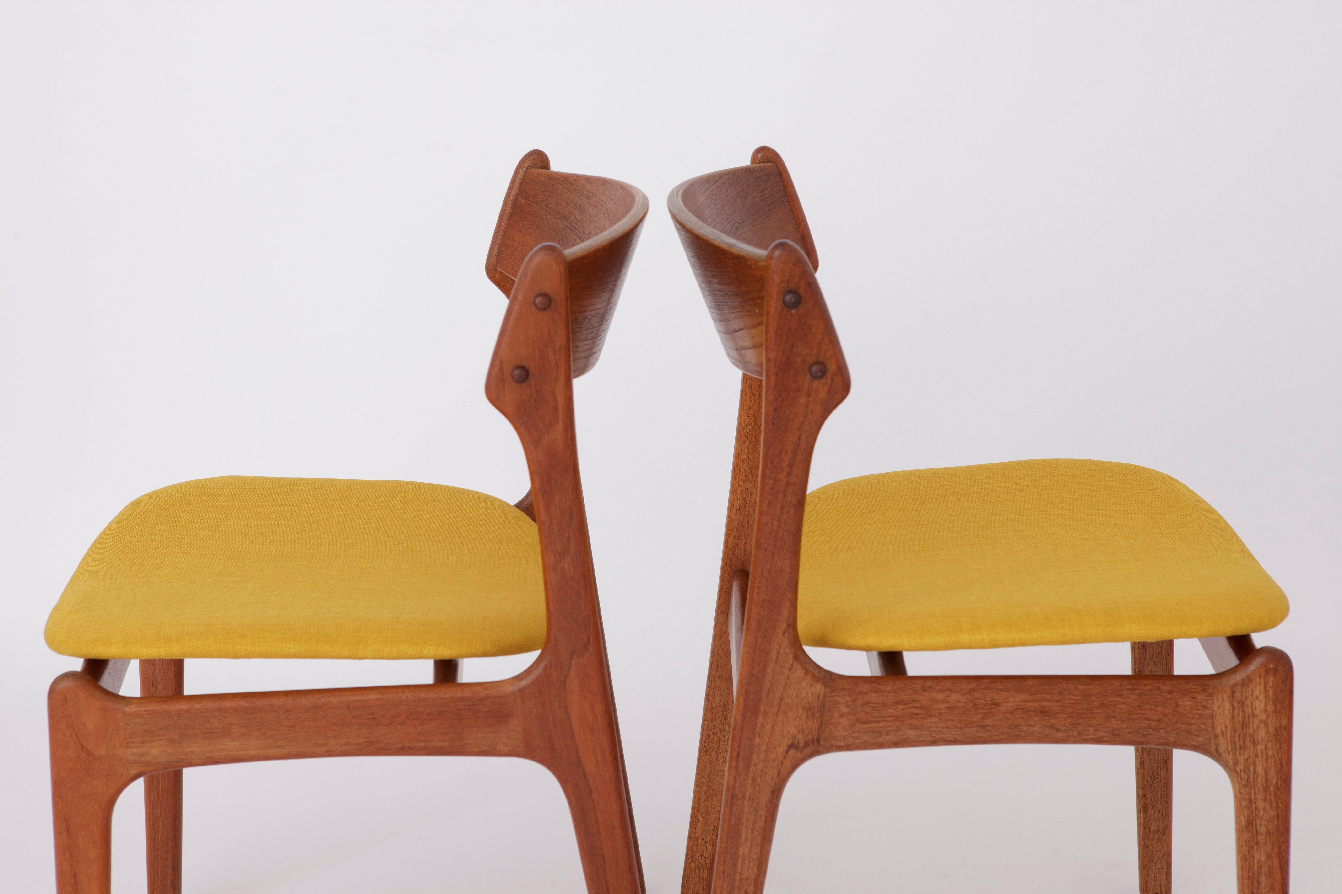 Teak Pair Erik Buch Chairs #49 Danish 1960s Vintage