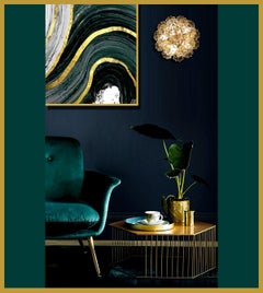 Pair Palme Sconces, Glass Flowers & Brass, 1960s