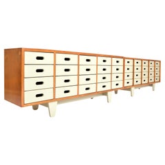 Vintage Pair Esavian Bank Chest School Drawers Sideboard 1950s Midcentury James Leonard