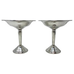 Pair Estate American "Crown Silver Co." Sterling Silver Tazza Dishes, Ca. 1950's