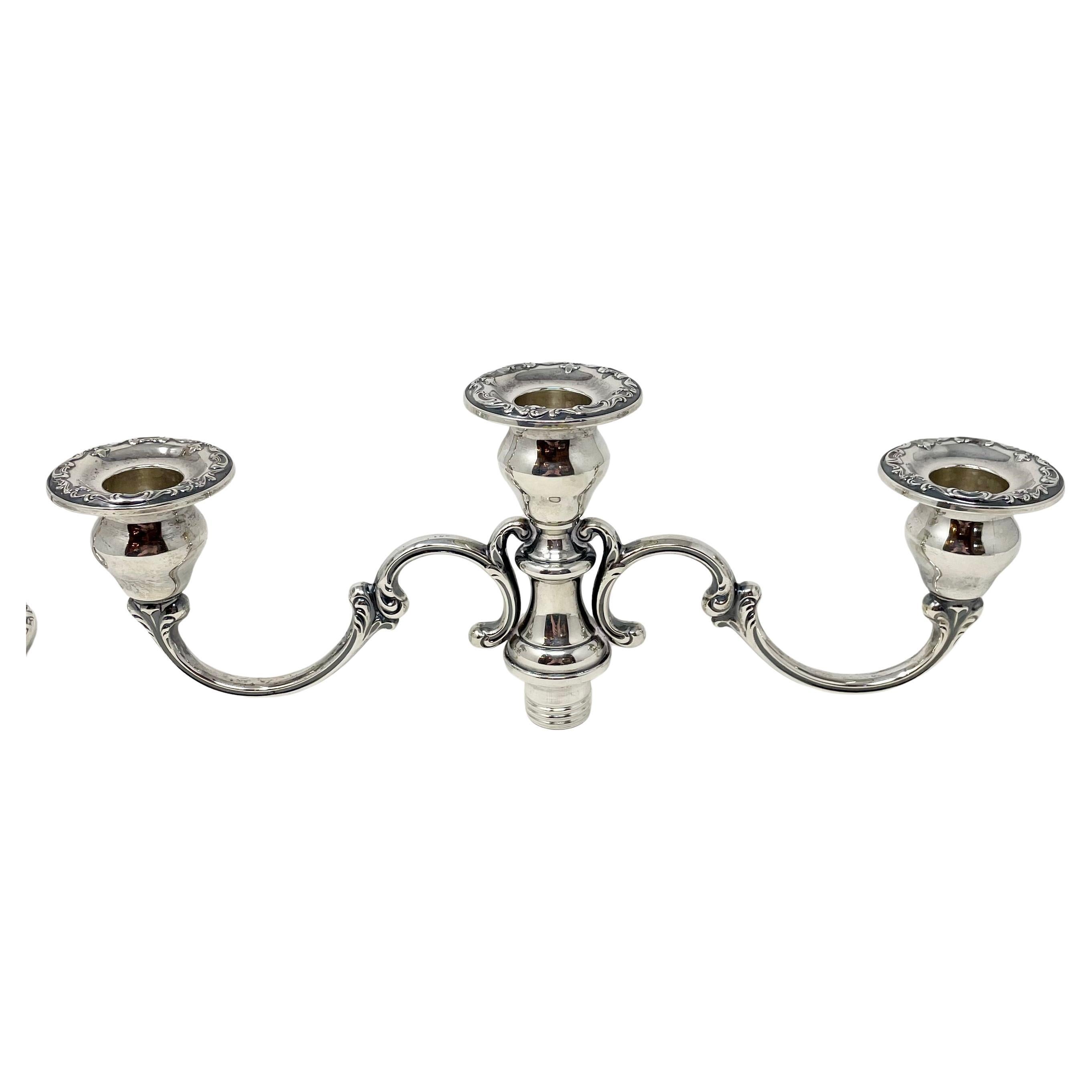 Coppia di candelabri convertibili in argento Sterling di Gorham, circa anni '30 in vendita 5