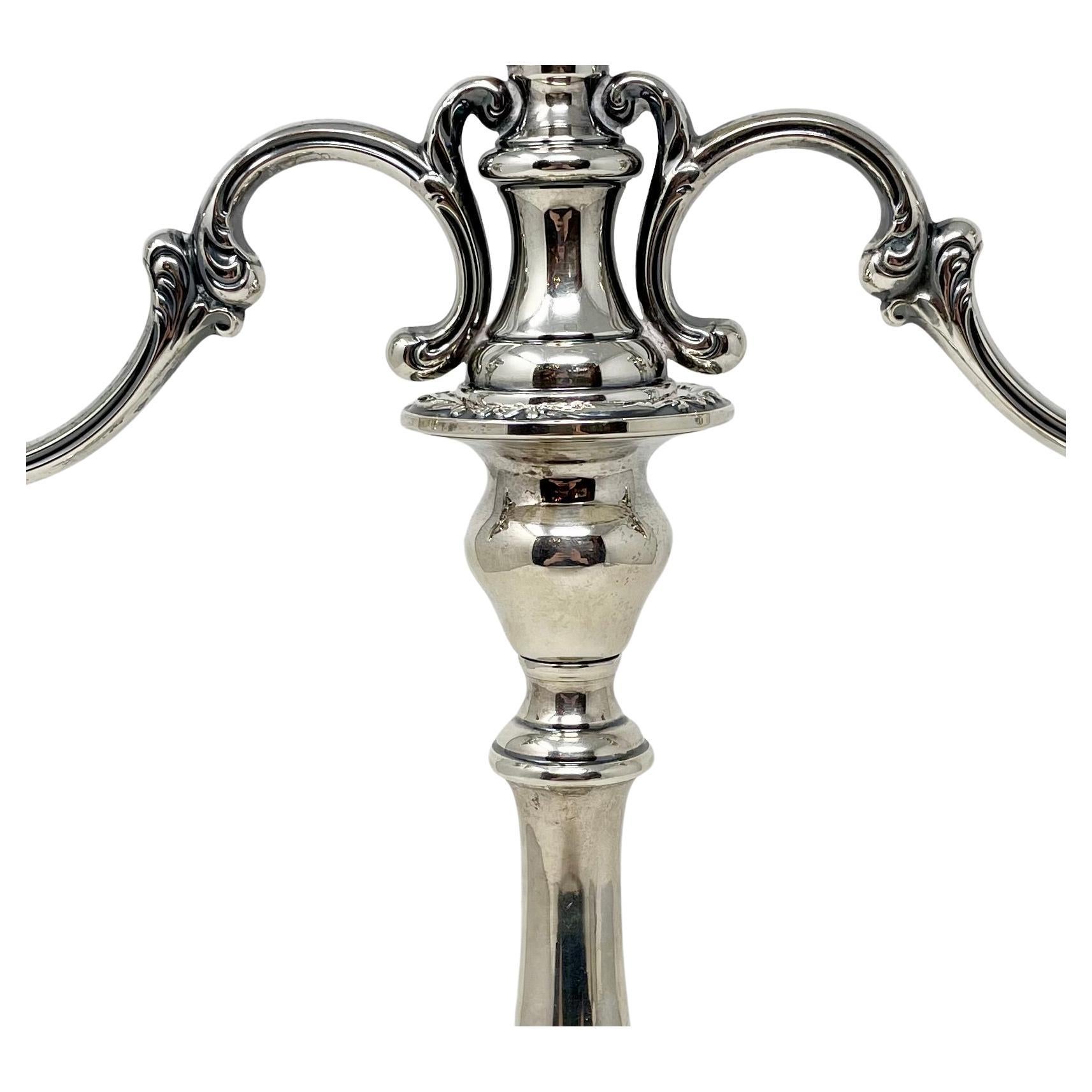 Argento 925 Coppia di candelabri convertibili in argento Sterling di Gorham, circa anni '30 in vendita