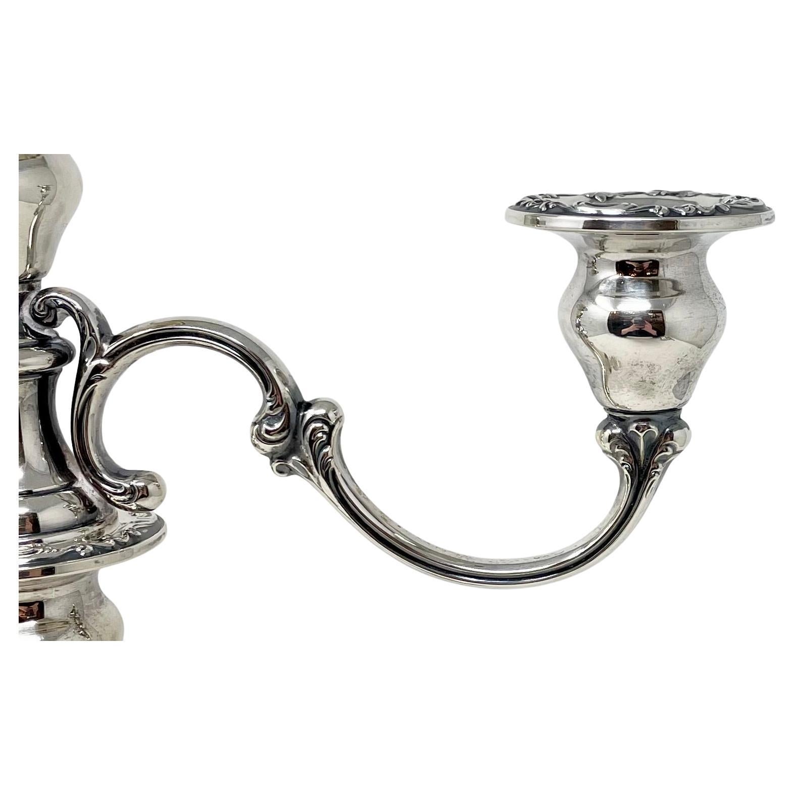 Coppia di candelabri convertibili in argento Sterling di Gorham, circa anni '30 in vendita 1