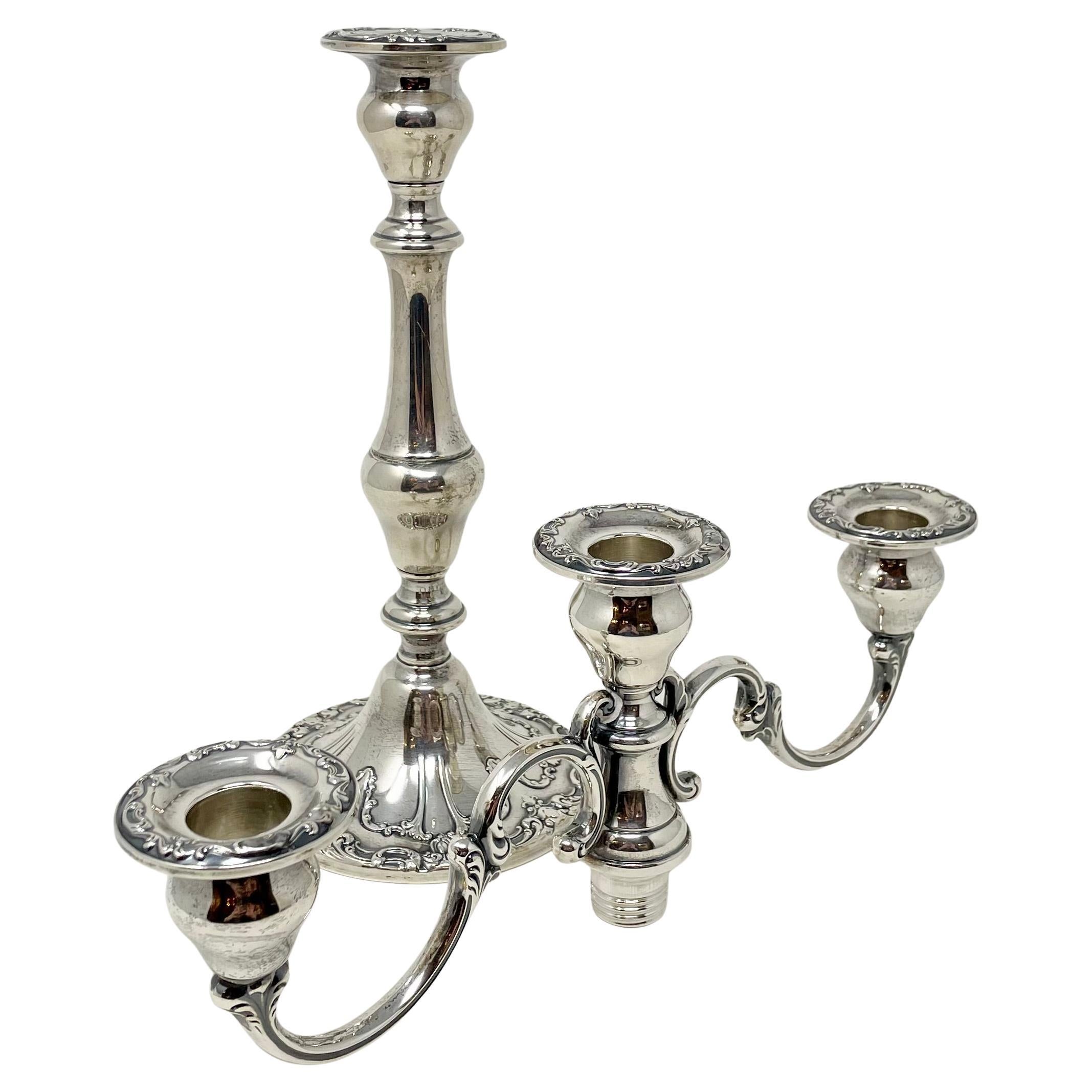 Coppia di candelabri convertibili in argento Sterling di Gorham, circa anni '30 in vendita 3