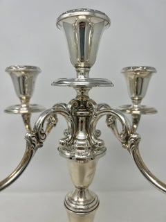 Pair Estate American Gorham Sterling Silver Convertible Candelabra, Circa 1940's