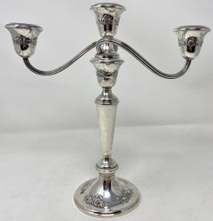Pair Estate American "Gorham" Sterling Silver Convertible Candelabra, Circa 1950