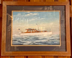 Pair Estate American Hand-Painted Watercolors by John Austin Taylor (1918-2001).