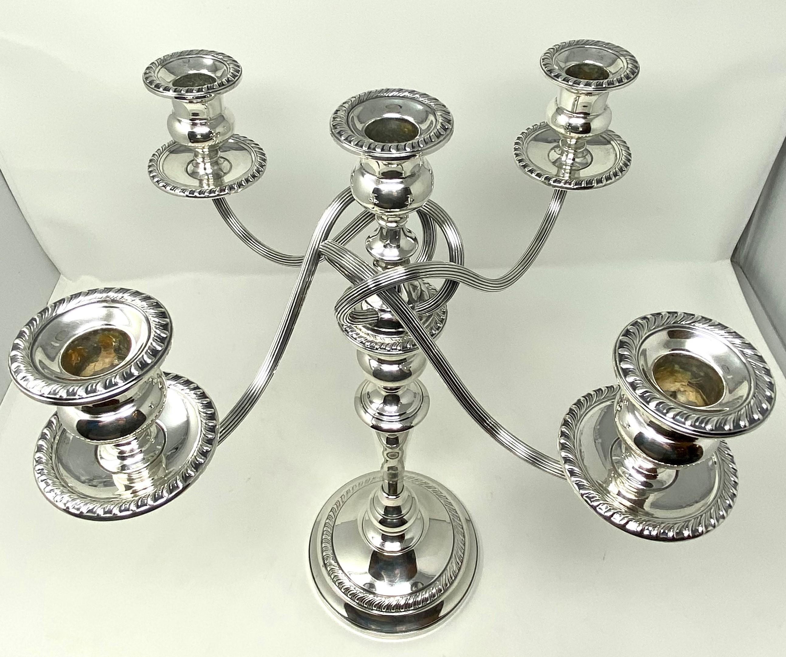 Pair of Estate American Sterling Silver Convertible Candelabra, Circa 1940's In Good Condition In New Orleans, LA