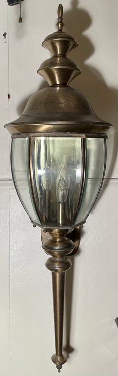 Pair Estate Brass Coach Lights