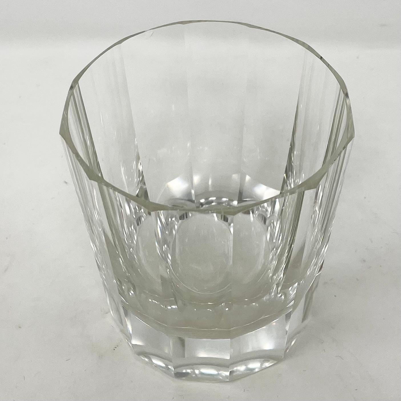20th Century Pair Estate Cut Crystal Double Old Fashion Glasses, Circa 1930's. For Sale