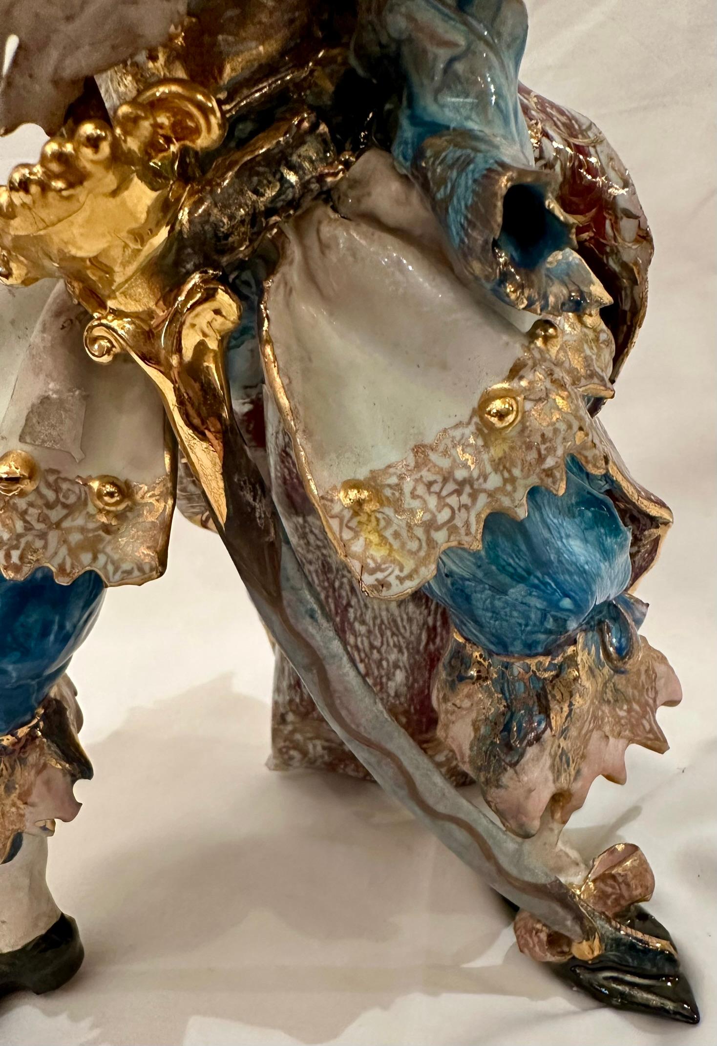 Pair Estate Venetian Porcelain Pirate Statues by Professor Pattarino, Circa 1950 For Sale 1