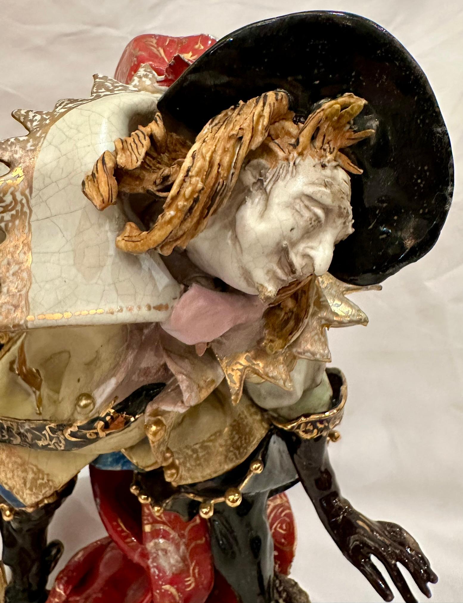 Pair Estate Venetian Porcelain Pirate Statues by Professor Pattarino, Circa 1950 For Sale 4