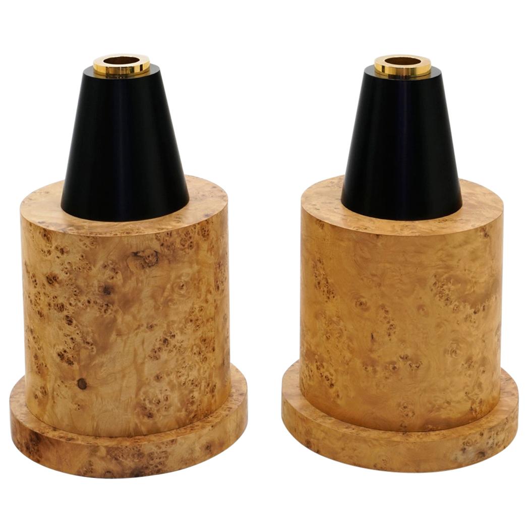 Ettore Sottsass Floor Vases from 27 Woods for a Chinese Artificial Flower, Pair