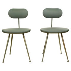 Vintage Pair European Brevets Steel Mid-Century Modern Chairs