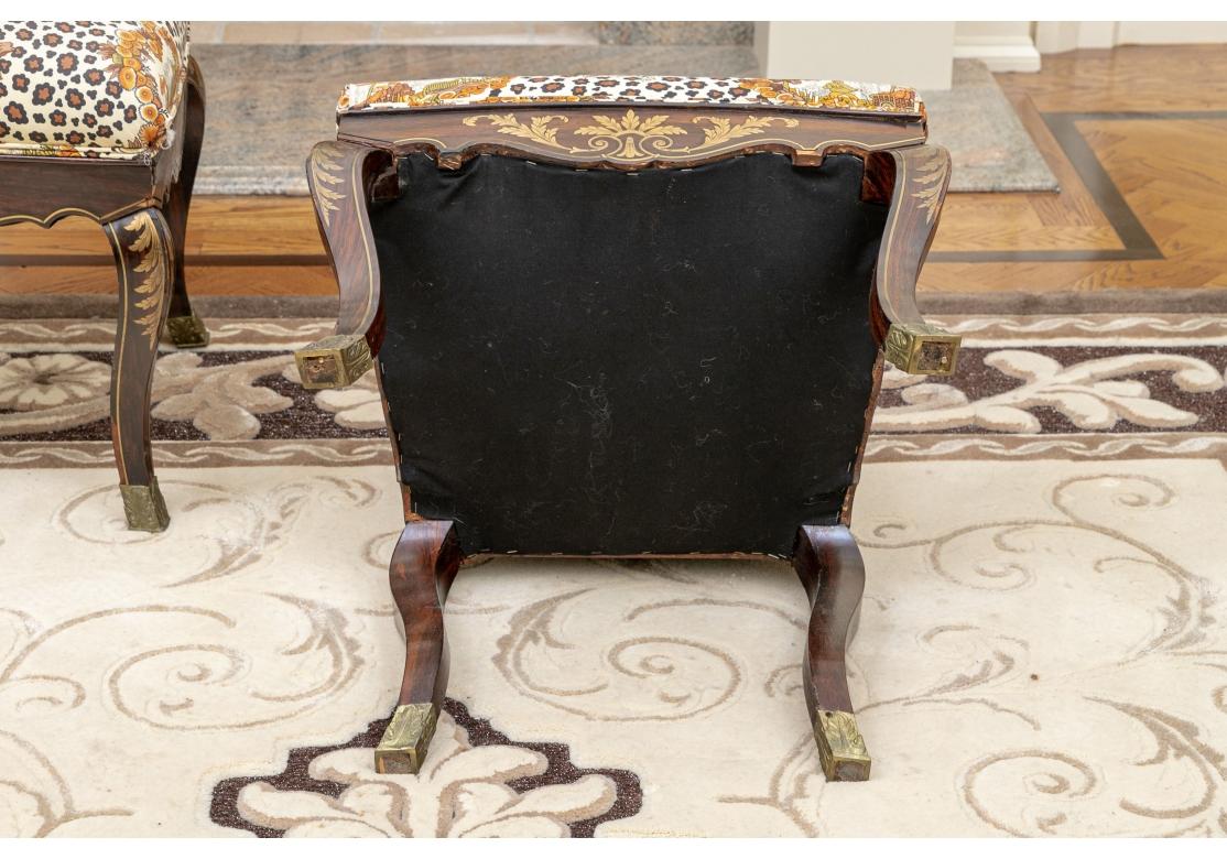 Pair Exceptional Antique Boulle Inlaid Side Chairs For Sale 5