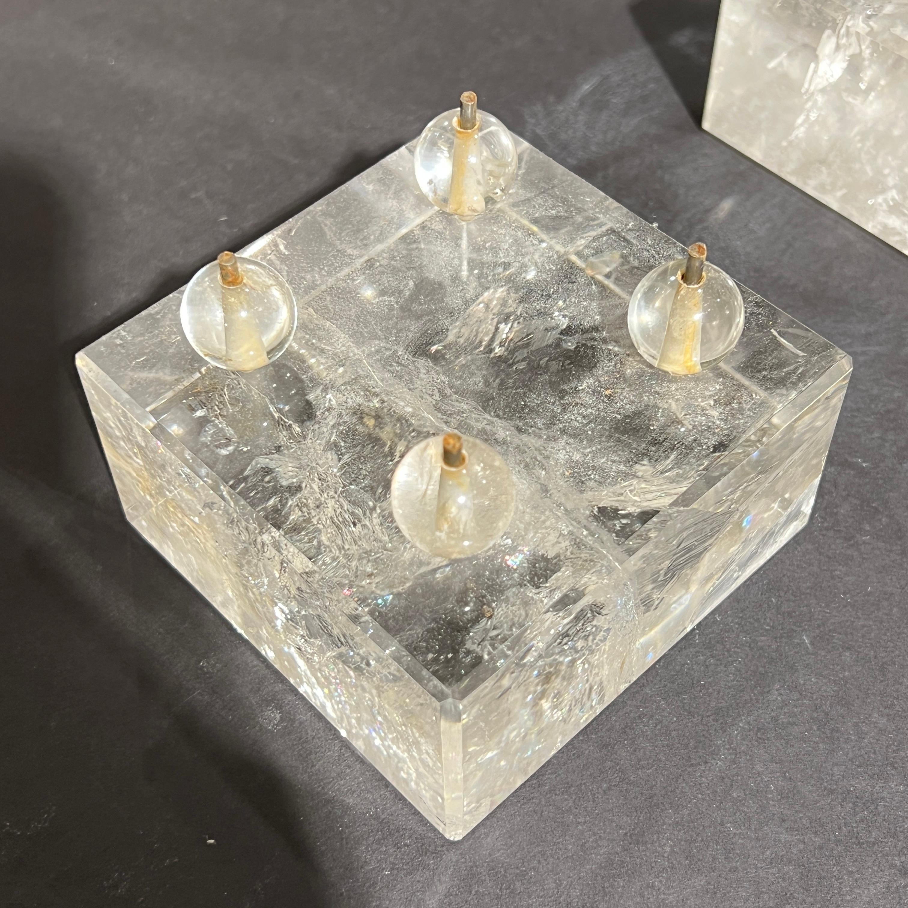 Paire d'exceptionnels objets Art Déco  Obélisques - Cristal de roche en vente 7