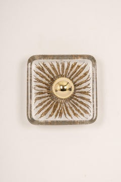 Pair Exclusive Sputnik Crystal Glass Wall Sconce by Peill & Putzler, Germany