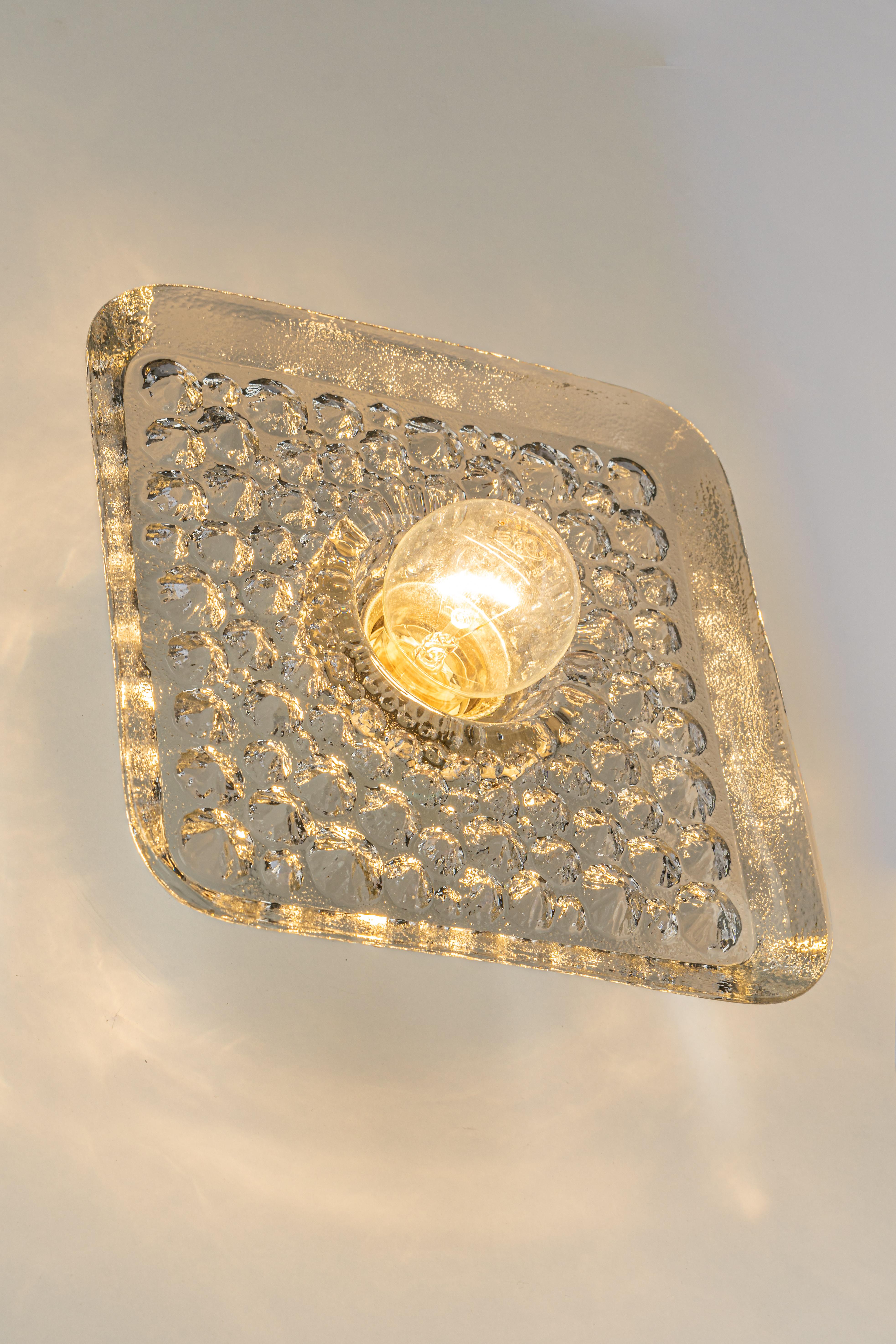 Pair Exclusive Sputnik Crystal Glass Wall Sconce by Peill & Putzler, Germany For Sale 2