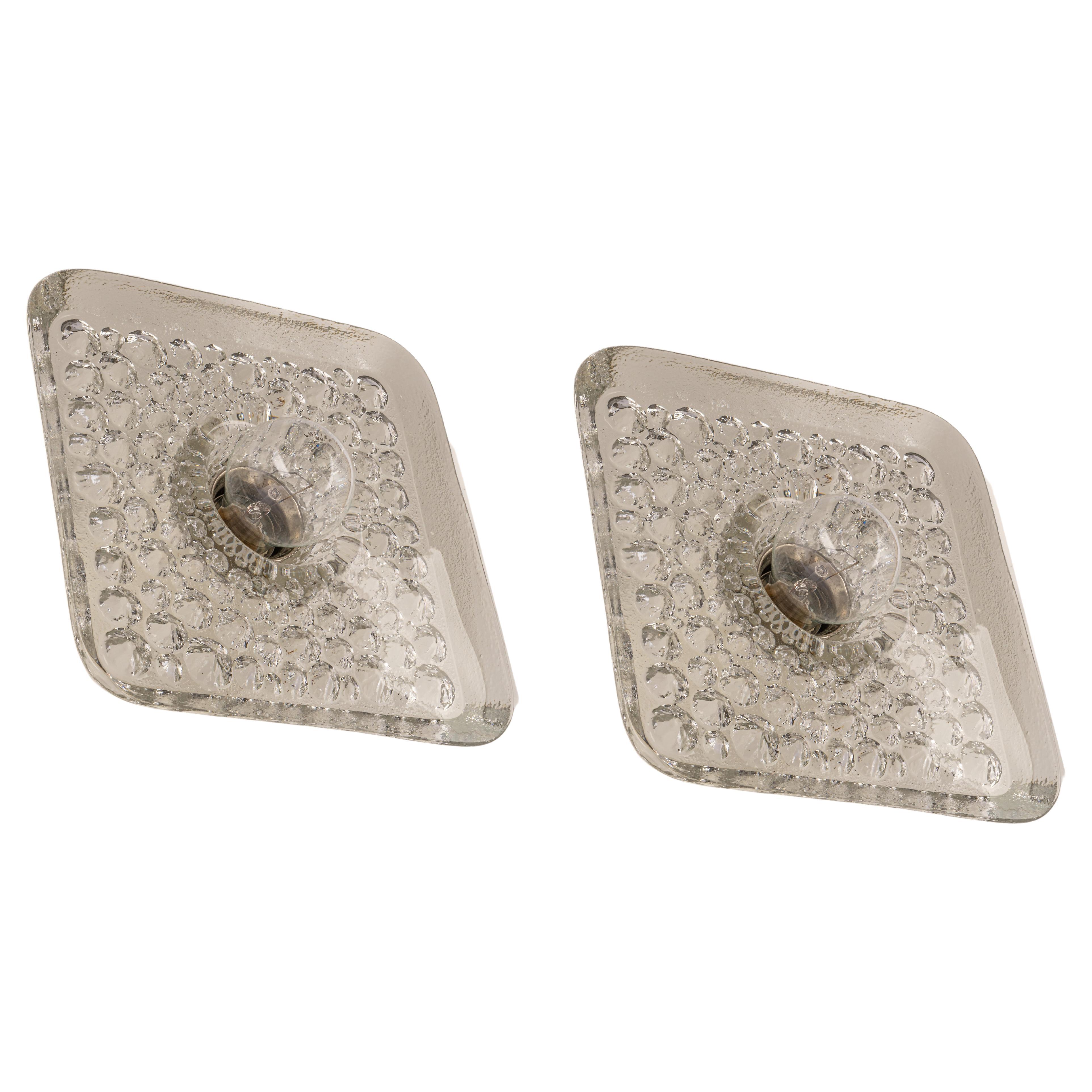 Pair Exclusive Sputnik Crystal Glass Wall Sconce by Peill & Putzler, Germany