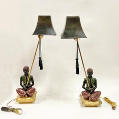 Pair Exotic Arabian Genie Table Lamps