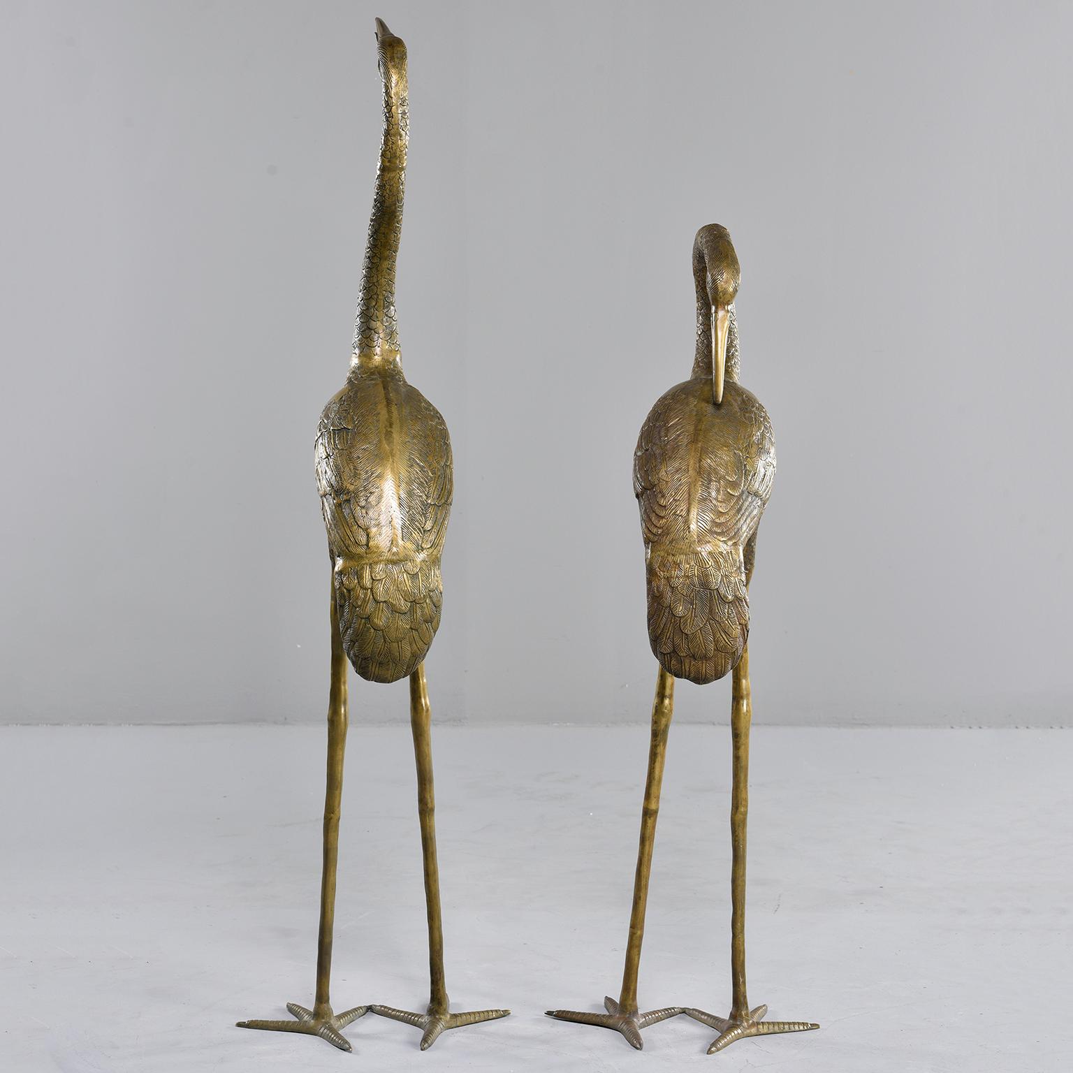 brass cranes pair