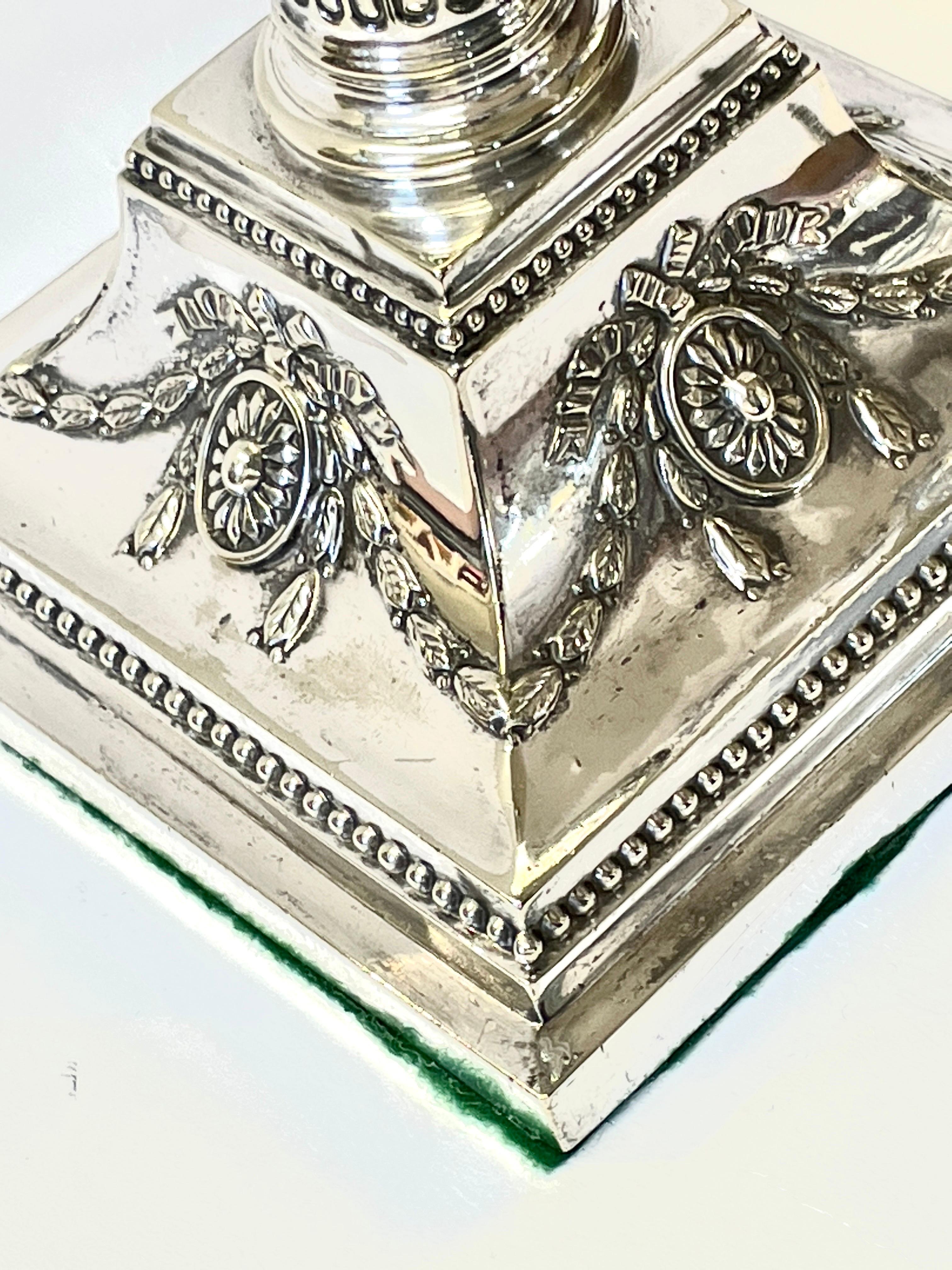 Pair Extraordinary Antique English Sheffield Silverplate 7-lt. Candelabra 9