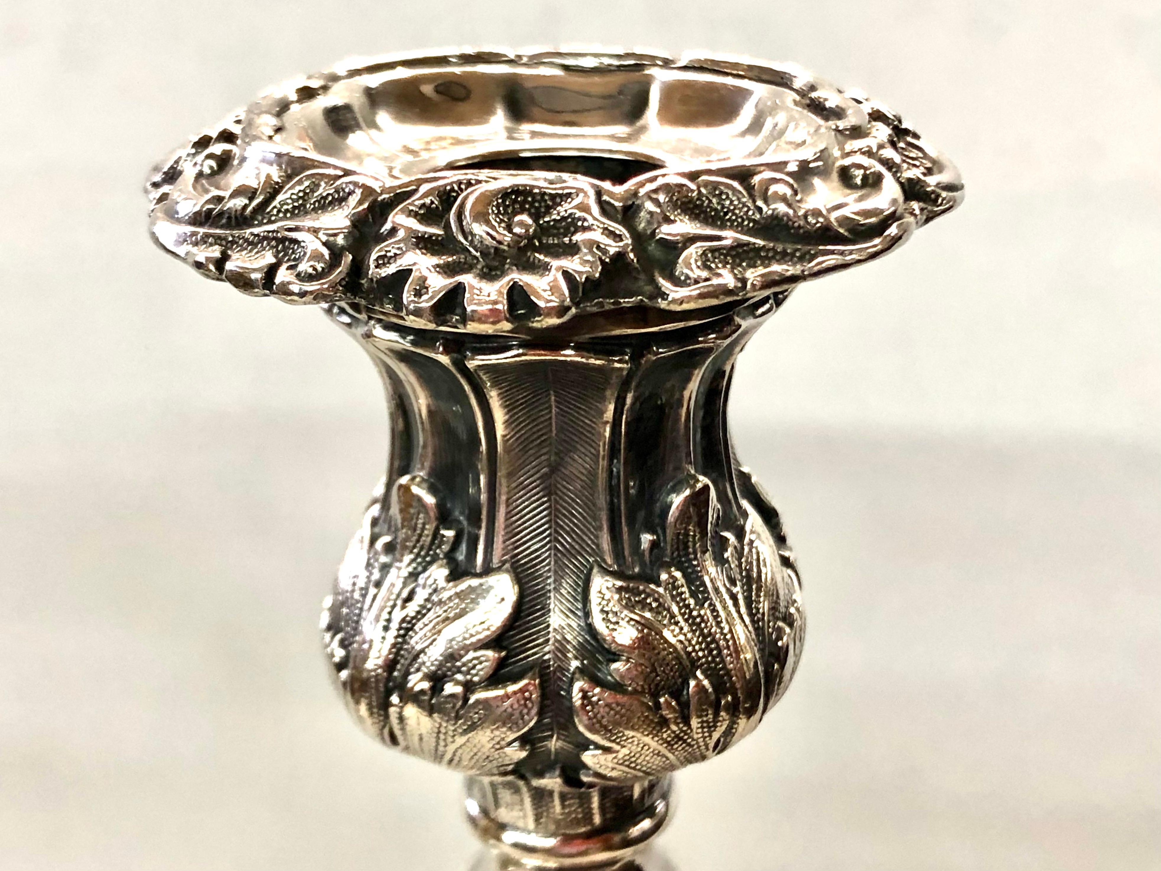 Pair Fabulous Antique English Sheffield Plate Rococo Shell Motif Candlesticks 5