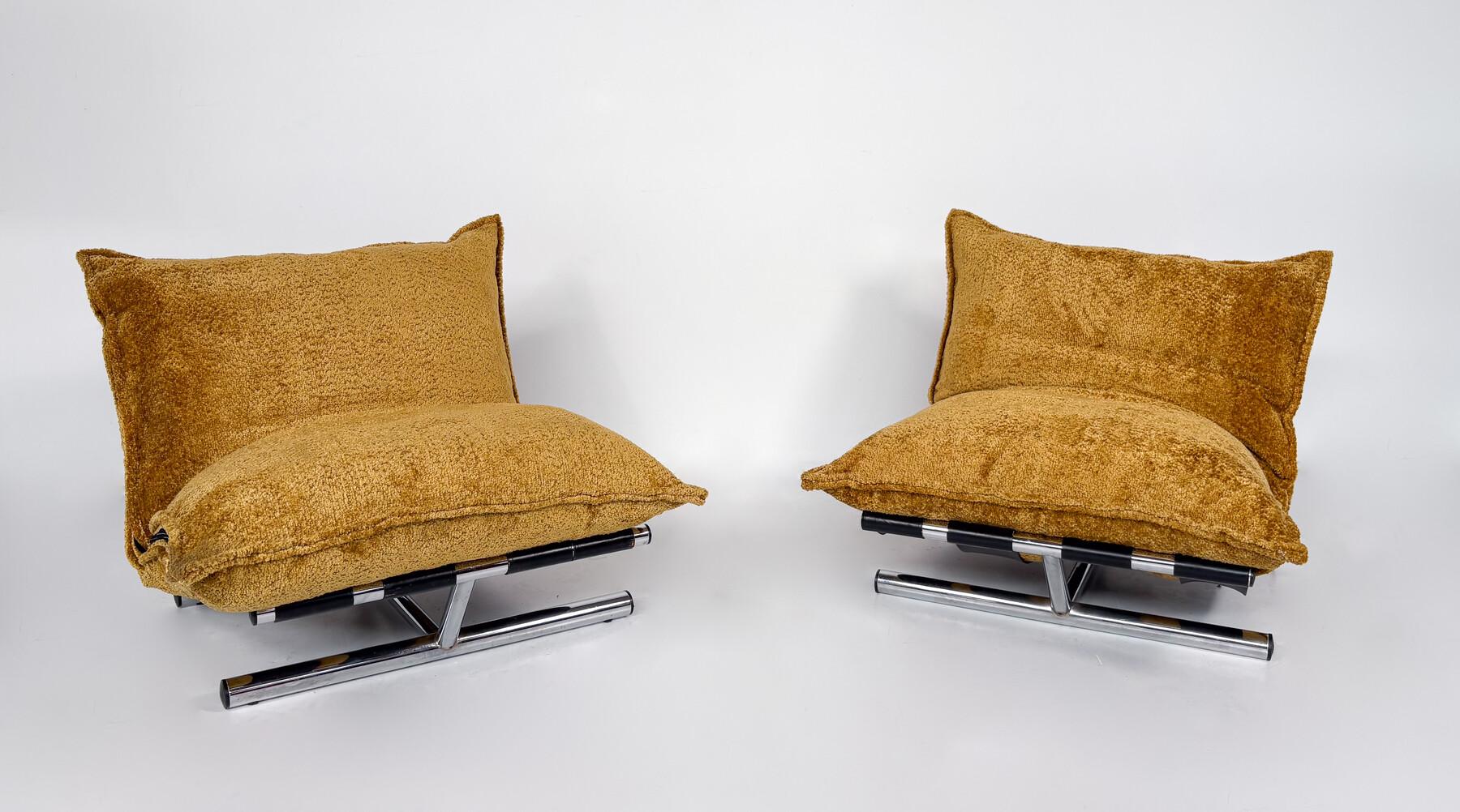 Mid-Century Modern Paire de chaises Farfalle par Roberto Lucci & Paolo Orlandini, Italie, années 1970 en vente