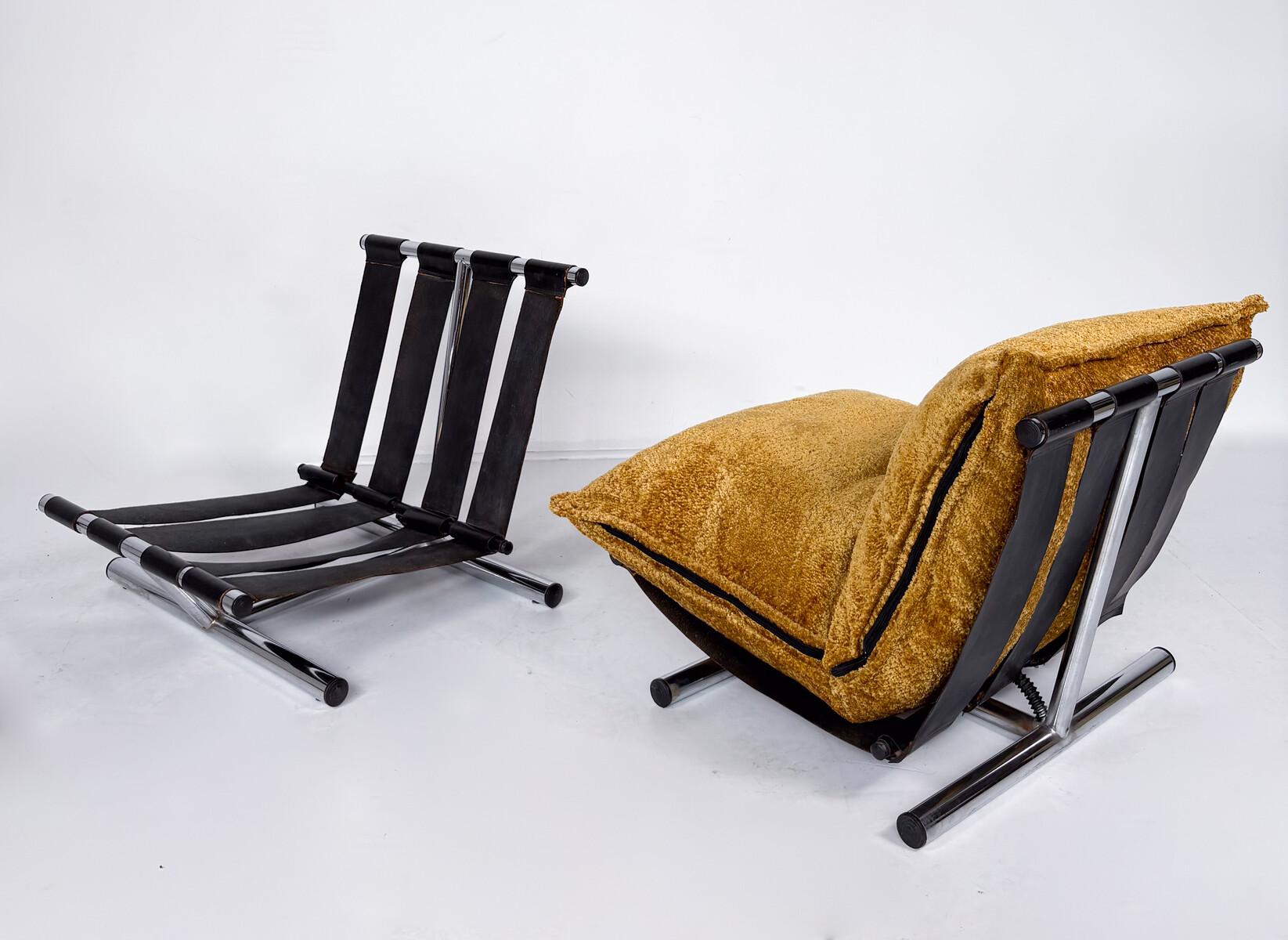 20ième siècle Paire de chaises Farfalle par Roberto Lucci & Paolo Orlandini, Italie, années 1970 en vente