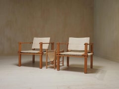 Pair Farmer Chairs and magazine rack by Gerd Lange for Bofinger, 1960s