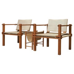 Pair Farmer Chairs and magazine rack by Gerd Lange for Bofinger, 1960s