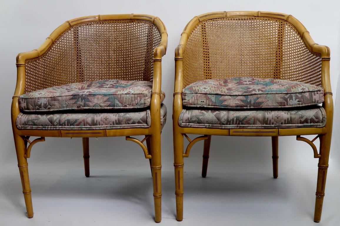 Pair of Faux Bamboo Chairs by the Century Chair Company 6