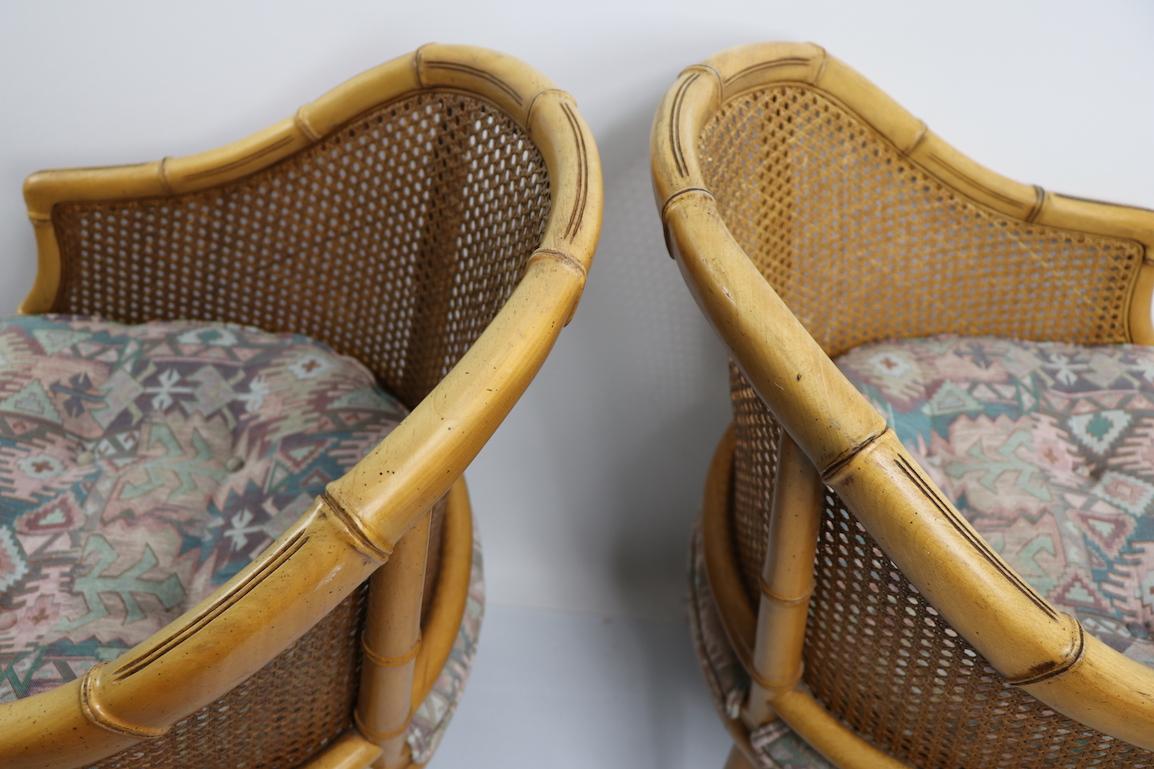 Pair of Faux Bamboo Chairs by the Century Chair Company 7