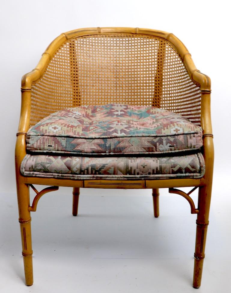 Hollywood Regency Pair of Faux Bamboo Chairs by the Century Chair Company