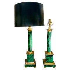Paar Faux Malachit neoklassischen Stil Tischlampen