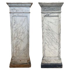 Pair Faux Marble Pedestals, 19th Century