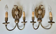 Pair Federal Style Eagle Sconces by Sterling Bronze Co.