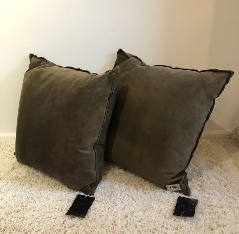 Pair of Fendi Large Suede Pillows at 1stDibs | fendi pillow price, fendi  pillow case, fendi cushion covers