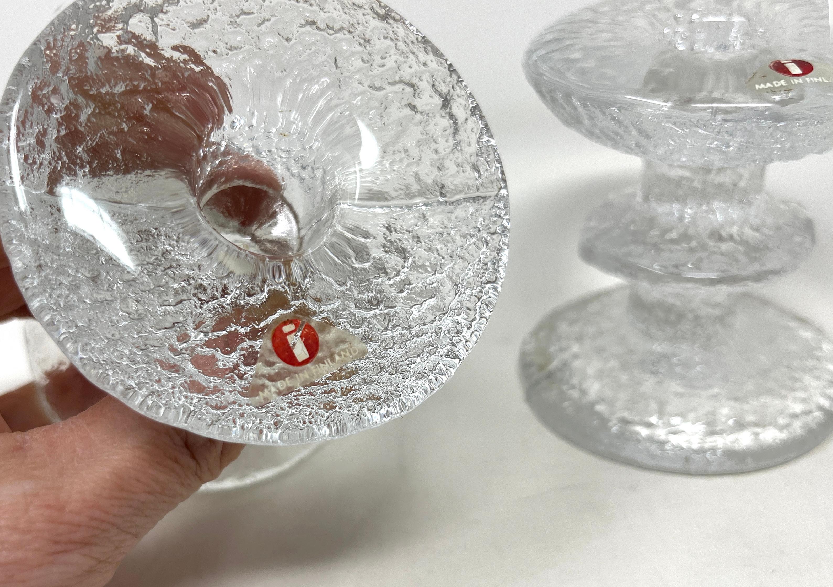 Pareja de candeleros anulares finlandeses Iittala 