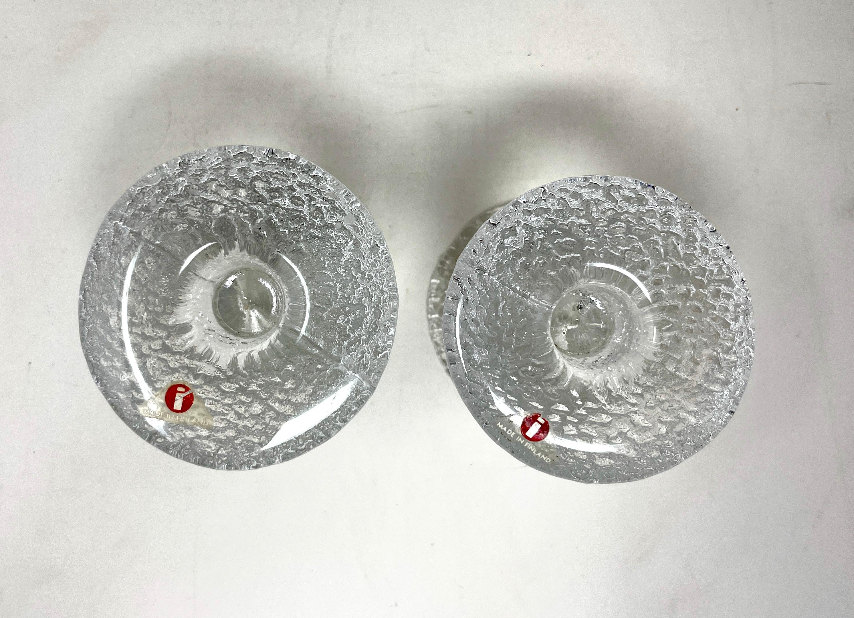 Pareja de candeleros anulares finlandeses Iittala 