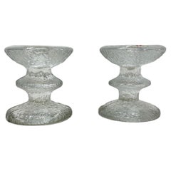 Pair "Festivo" Iittala Finnish One-Ring Candlesticks Designed by Timo Sarpaneva