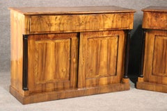 Fine Biedermeier Circassian Walnut Grand Commodes Foyer Chests, circa 1840, Pair